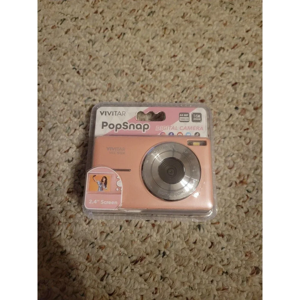 NEW - Vivitar Popsnap Digital Camera 1080 HD 44MP 16X Zoom Pink -